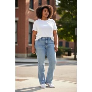 Edgely High Rise Flare Jeans Womens Size 22W Light Blue Wash Denim Streetwear